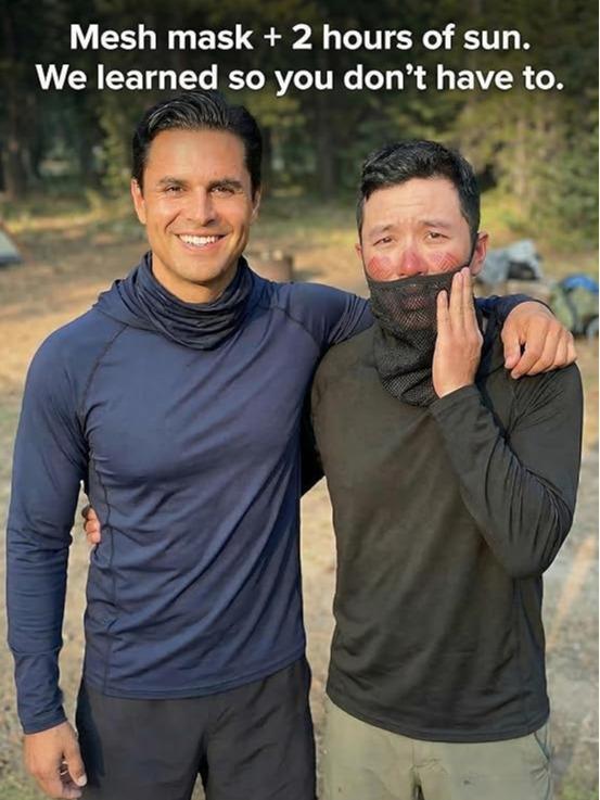 Men's  Long-Sleeve Sun-Ice Silk Protection Hoodie (with Sleeve Pocket and Face Mask)
