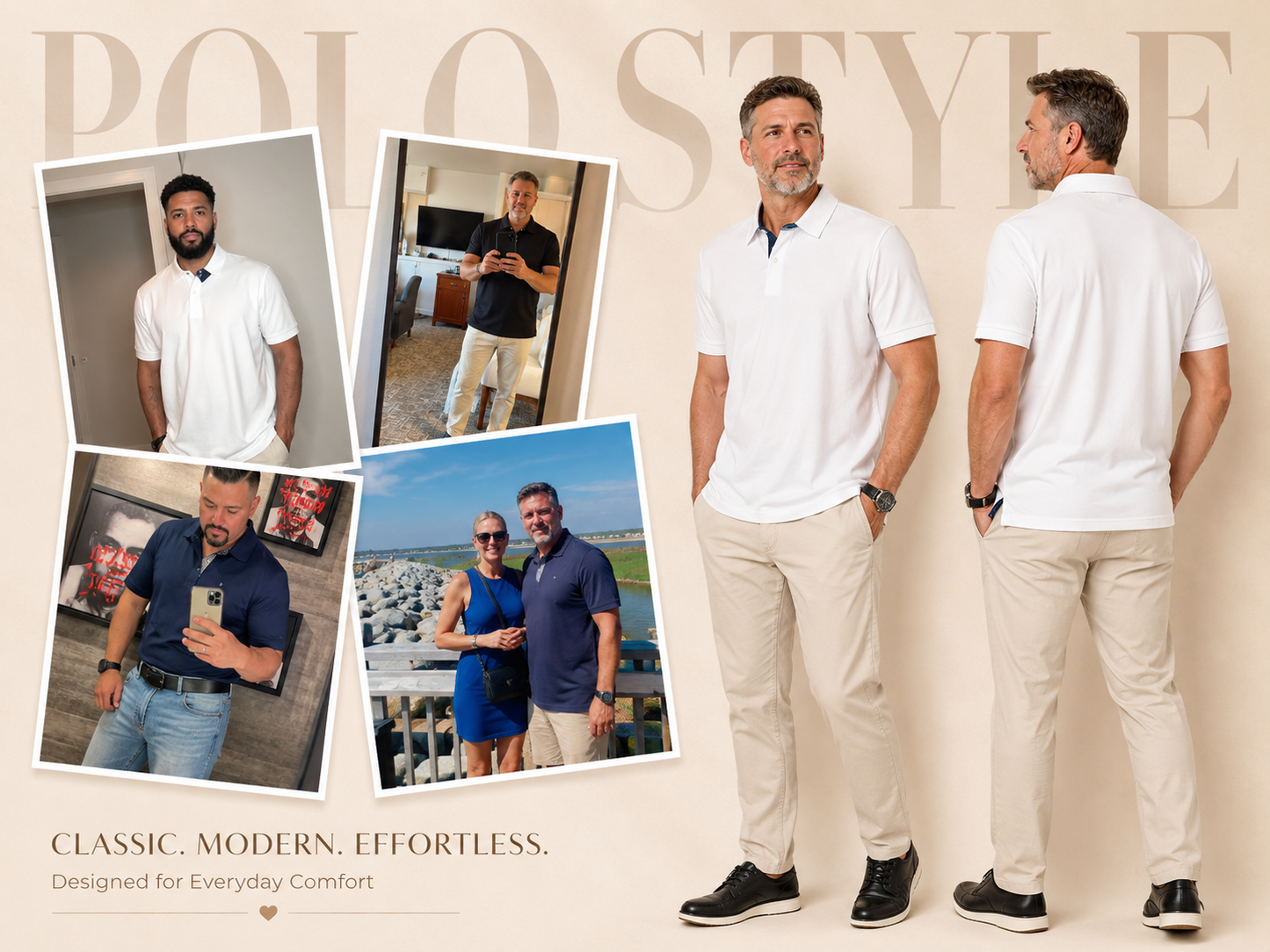 Men's Short‑Sleeve Polo Shirt, Breathable Casual Golf Shirt, Regular‑Fit Daily Wear Top