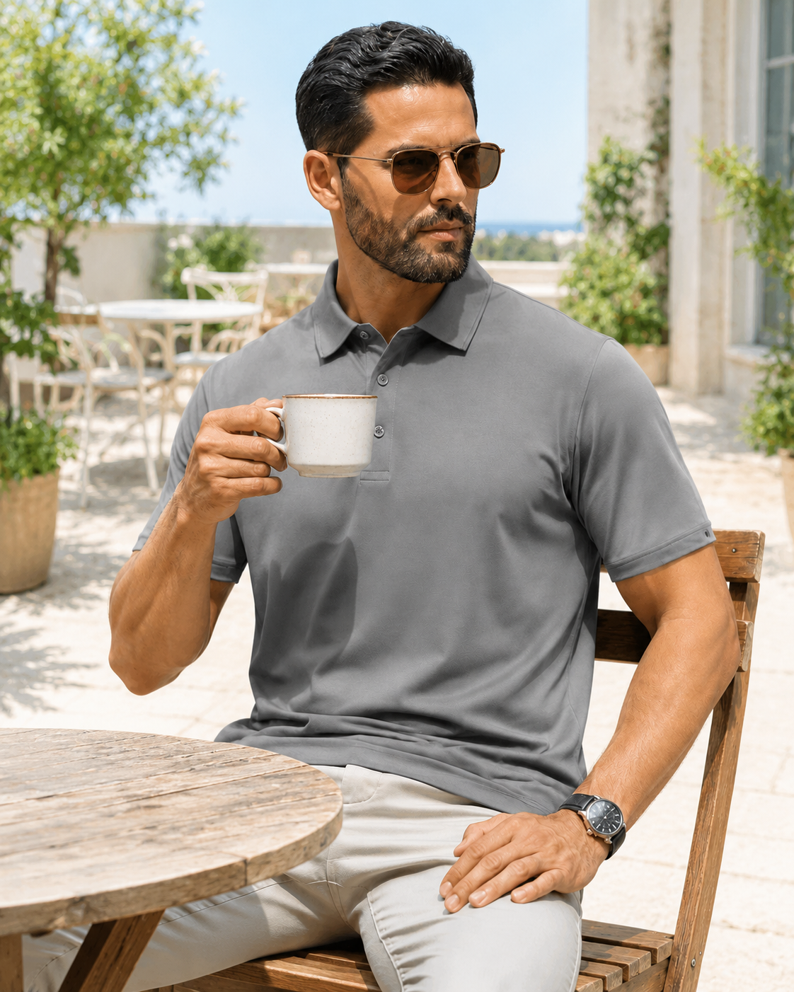 Men's Short‑Sleeve Polo Shirt, Breathable Casual Golf Shirt, Regular‑Fit Daily Wear Top