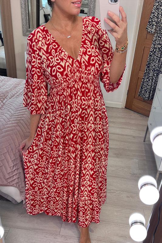 Women's Elegant Printed Maxi Dress – Effortless Style for Vacation & Everyday